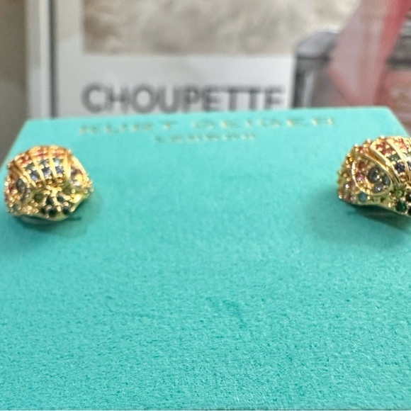 NWT KURT GEIGER Eagle HEAD RAINBOW CRYSTAL EARRINGS! - Picture 3 of 6
